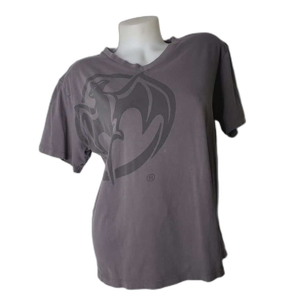 BACARDI Gray V Neck T Shirt Womens Size Large